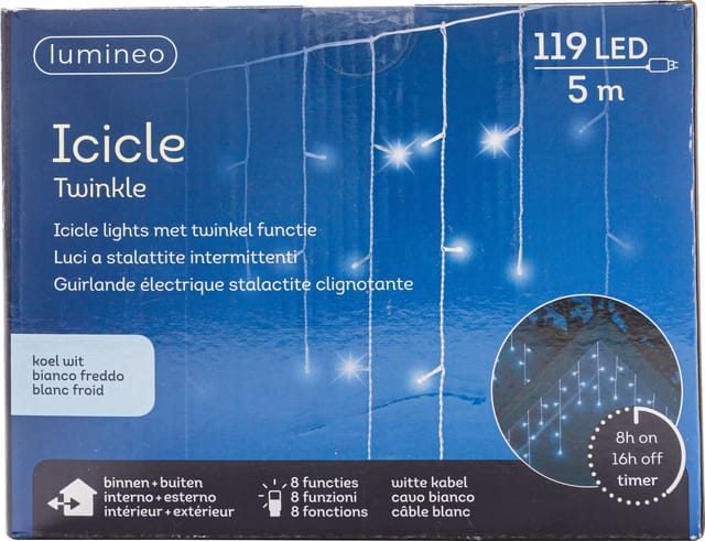 Kaemingk - led Eisregen Lichterkette 119 led kaltweiß Weihnachtslichterketten
