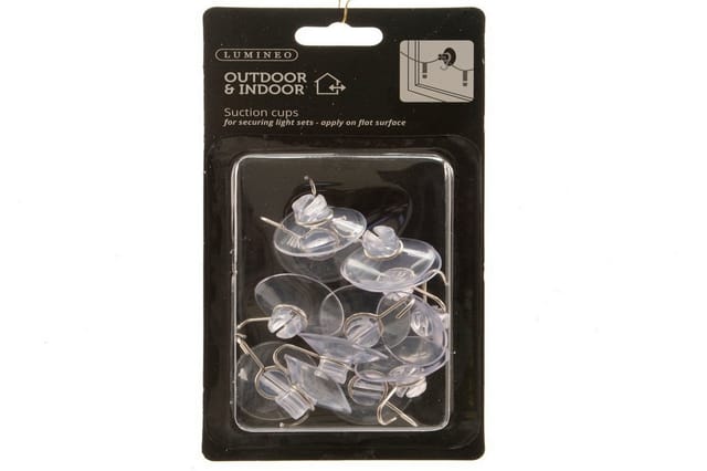 Kaemingk - Lumineo Zubehör Lichterketten & Anhänger Saugnapf Clips transparent - 12er Set