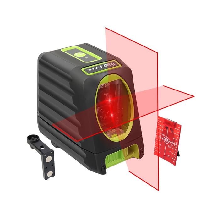 Huepar - Kreuzlinienlaser Rot, Linienlaser Selbstnivellierenden mit Pulsfunktion, Umschaltbar Vertikale- und Horizontaler Linie mit H130° / V150°
