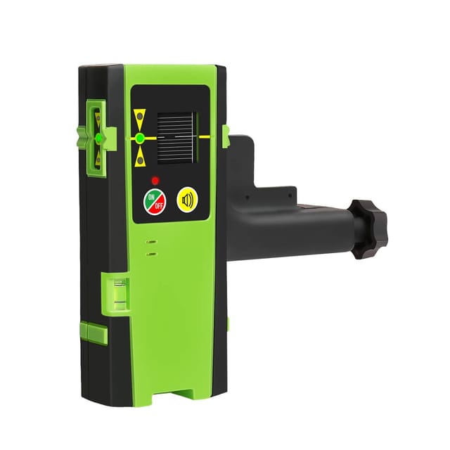 Huepar - LR-6RG Laserdetektor für grüne/rote gepulste Linienlaser, digitale dreiseitige LED-Anzeige, 50–60 m Reichweite, kompatibel mit 5:5 Lasern