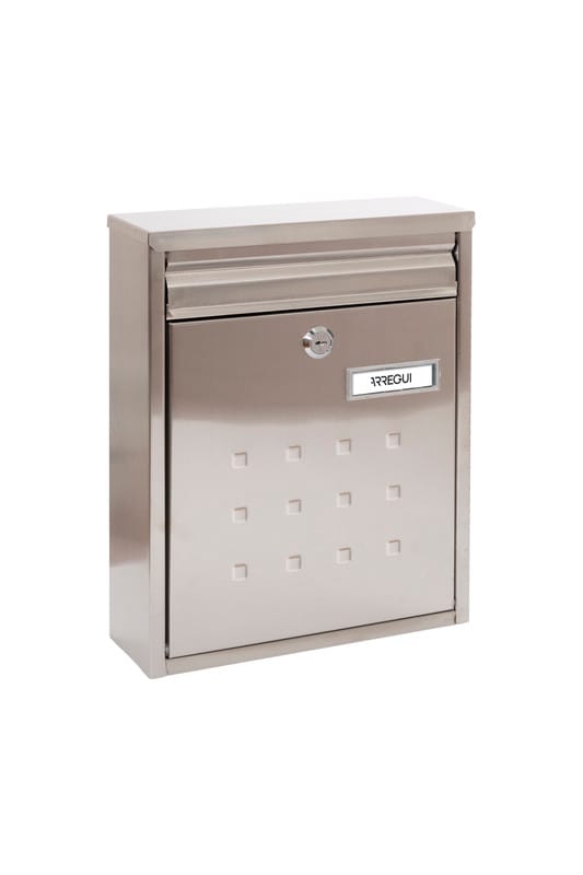 Dime V1327 Briefkasten aus Edelstahl, Größe m (din A4 Post), Gruppierbarer Wandbriefkasten für den Außenbereich, Witterungsbeständig, Schmal, mit