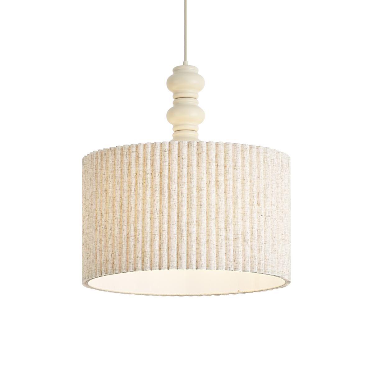 Qazqa Japandi Hängelampe Beige Mit Leinenschirm 50cm - Fedde