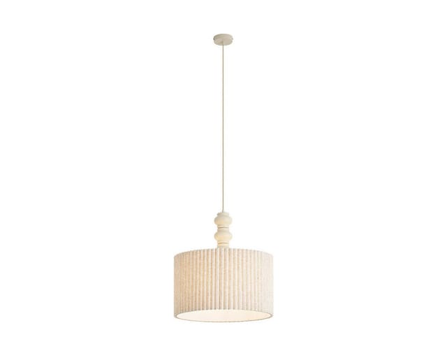 Qazqa Japandi Hängelampe Beige Mit Leinenschirm 50cm - Fedde