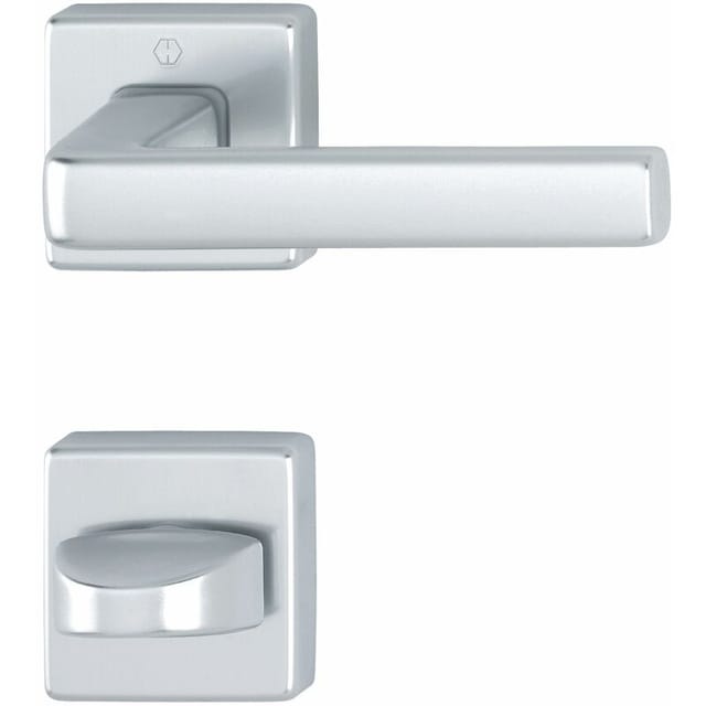 Hoppe - Drückergarnitur dublin auf Rosette eckig wc, Aluminium silber eloxiert