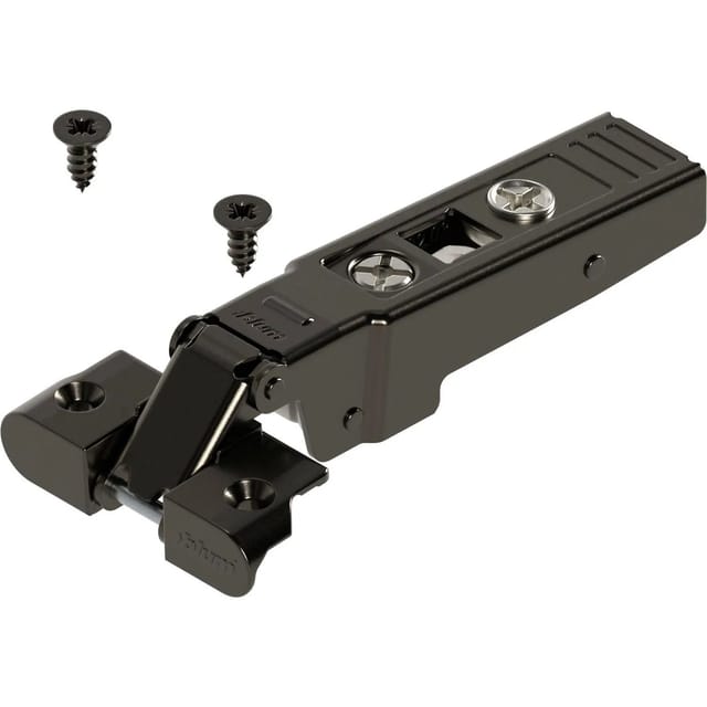 Clip top onyx Alurahmenscharnier 95°, gerade mit Feder, Schrauben - Blum