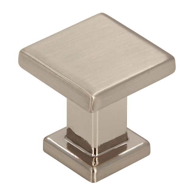 Siro - Möbelknopf Baios 20x20mm - Möbelknauf quadratisch - Möbelgriff aus Metall, Zinkdruckguss vernickelt feingeschliffen