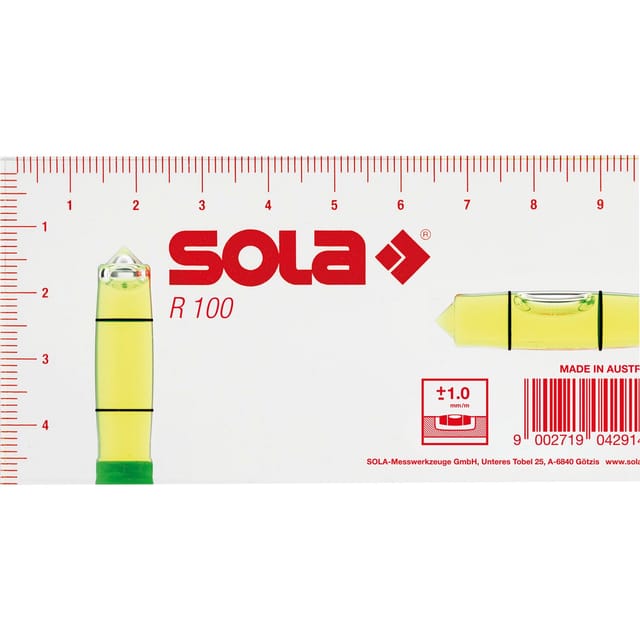 Klein-Wasserwaage R100 Abmessung 100 x 50 x 15 mm - Sola