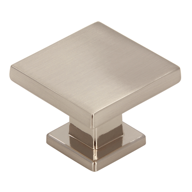 Siro - Möbelknopf Baios 30x30mm - Möbelknauf quadratisch - Möbelgriff aus Metall, Zinkdruckguss vernickelt feingeschliffen