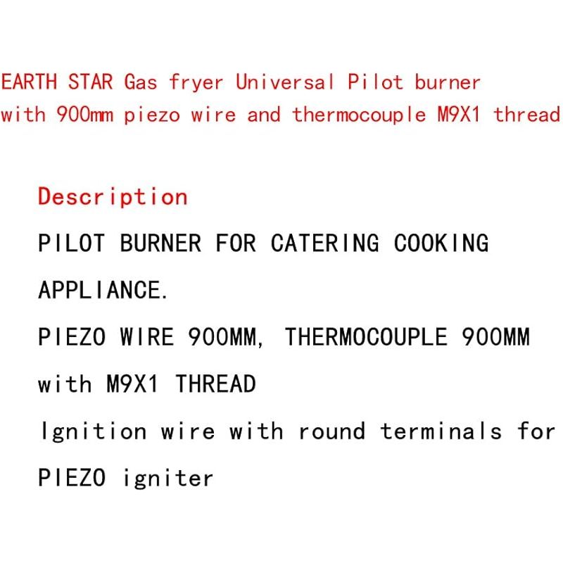 Universelle Gasbrenner-pilotflamme Mit 900 Mm Piezodraht Und M9 X 1 Thermoelementdraht