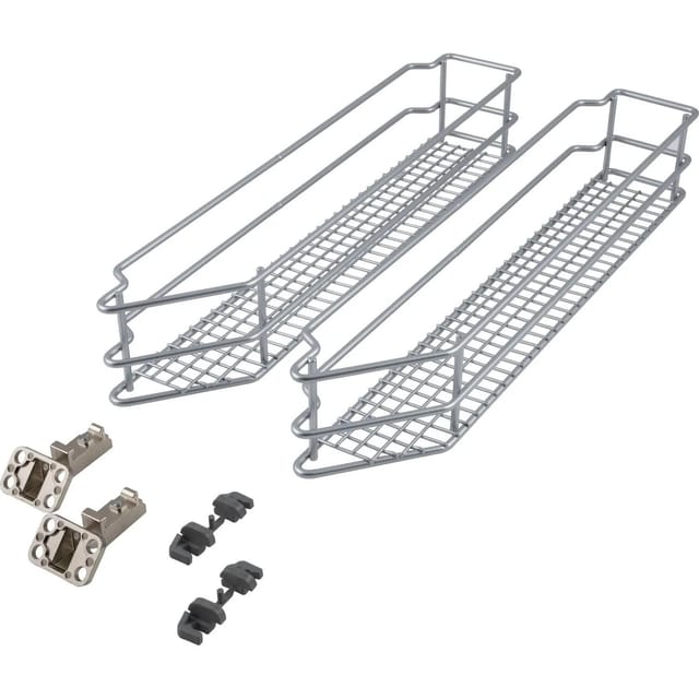 Vs Sub Side Drahtkorb Saphir 45° Rechts - Set Für Küchenunterschränke Mit Kb 150mm - Korb Aus Feinmaschigem Drahtgitter, Stahl Pulverbeschichtet Silberfärbig - Vauth-sagel