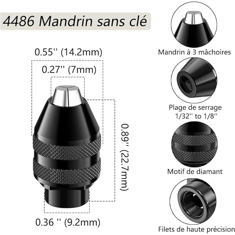 16-teiliges Spannzangenfutter-set, Schnellwechselfutter 4486 + Ersatz-spannmutter 4485 Aus Messing (0,5–3,2 Mm), Schlüssellose Bohrfutter Für Die Modelle 4000, 3000, 8200, 7700