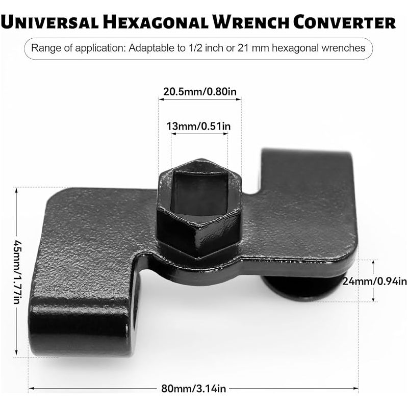 Rohrzangenverlängerung, 12,7-mm-universal-innensechskantschlüssel, 21-mm-verlängerung, Verlängerungsadapter Aus Legiertem Stahl Für Zusätzliche Hebelwirkung