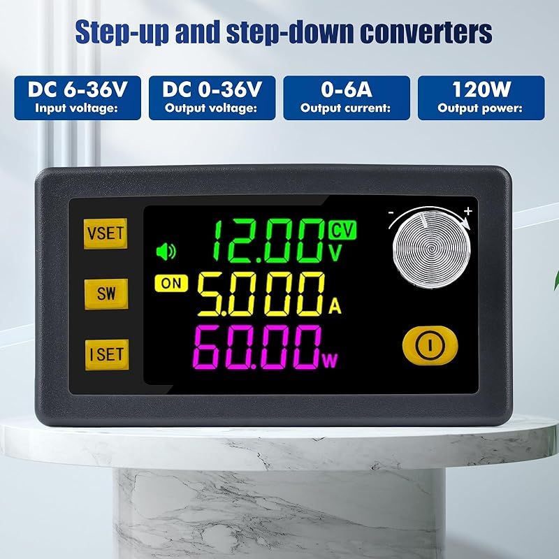 12v Dc Abwärtswandler, Aufwärtswandler, 12v Auf 5v, Dc 6-36v Auf 0-36v, 120w, 6a Va, Farb-lcd-solar-lademodul Mit Leistungsregler Und Schutz (sk120)