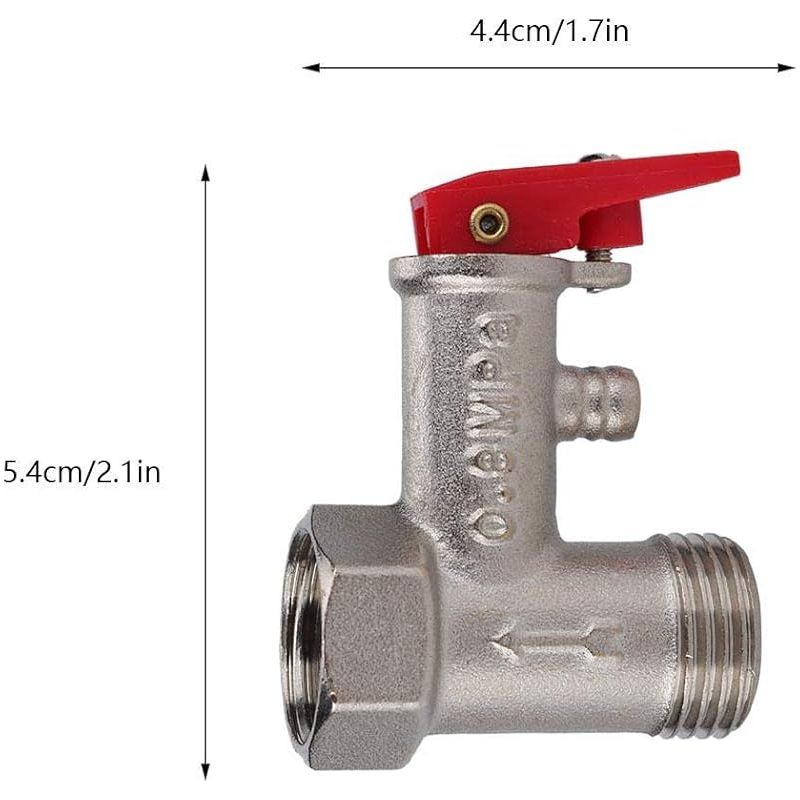 Sicherheitsventil Für Warmwasserbereiter 1/2", 0,8 Mpa Messing-druckbegrenzungsventile Für Elektrische Warmwasserbereiter