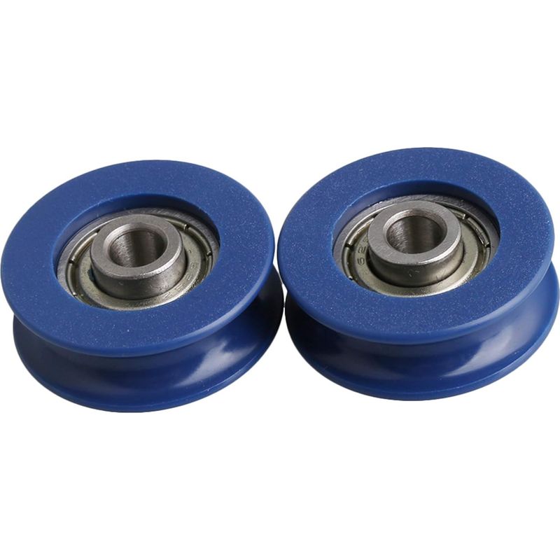 2,5,5 X 0,5 X 0,88 Cm Führungsrolle Mit Kugellager, 4er-pack, Blau