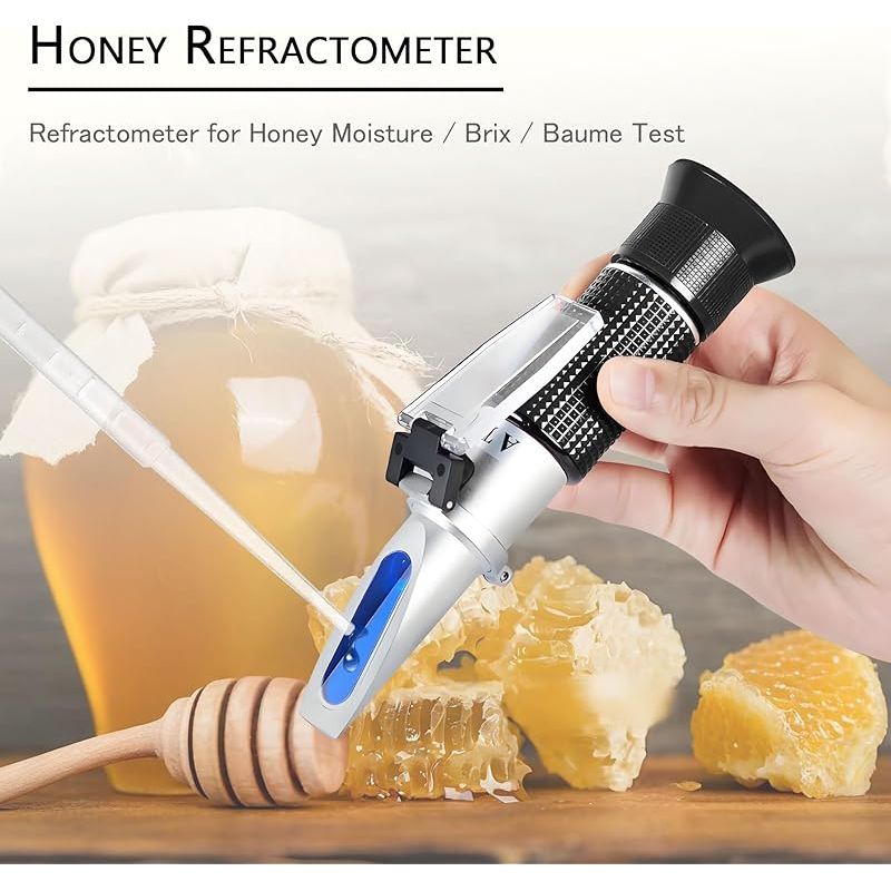 Honigrefraktometer, Handrefraktometer (balsam)/brix/wasserrefraktometer Für Honig, Test, Dreiskala (balsam: 38–43 °brix: 58–92 % Wasser: 12–27 %)