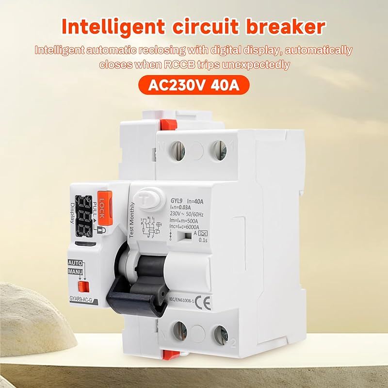 30ma Fehlerstromschutzschalter Mit Automatischer Wiedereinschaltung Rccb Typ A Automatischer Schutzschalter Mit Digitalanzeige 220v 2p Automatische Wiedereinschaltung Im Automatikmodus Möglich.