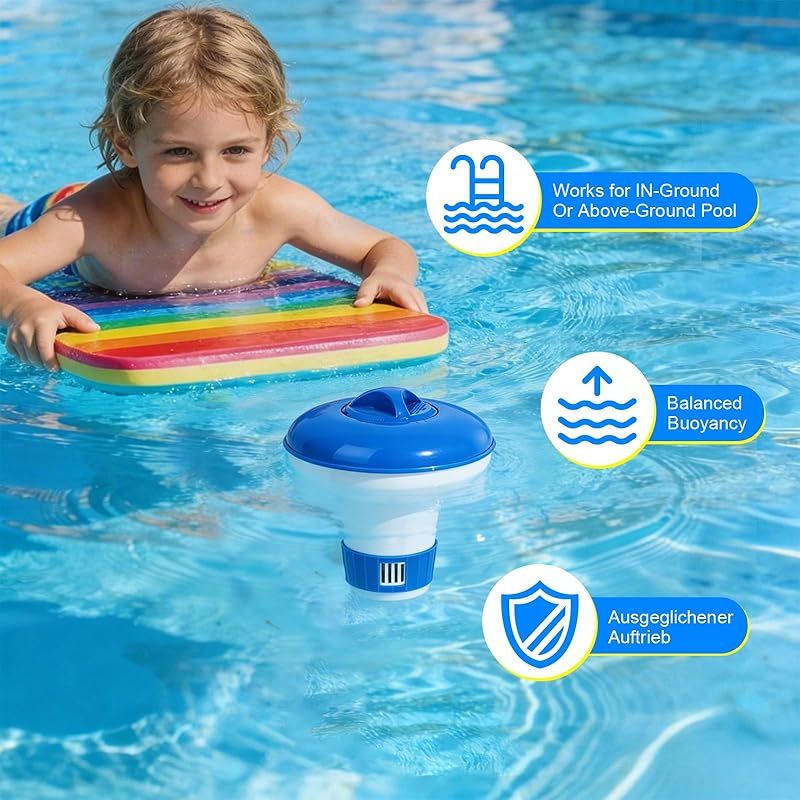 Chlor-pool-schwimmkörper, 12,5 Cm Schwimmender Chlor-spender Für 20 G Mini-tabletten, Geeignet Für Pools, Bromanlagen, Whirlpools Und Springbrunnen