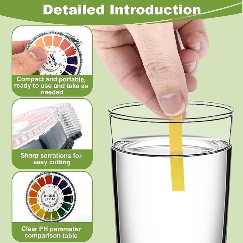 Urinteststreifen, Universal-ph-papierrollen, Aquarium-ph-test, Vollständiger Ph-messbereich 0-14, Urin-ph-streifen, Lackmusindikator Für Trinkwasser, Schnelle Messungen (5 M/rolle)