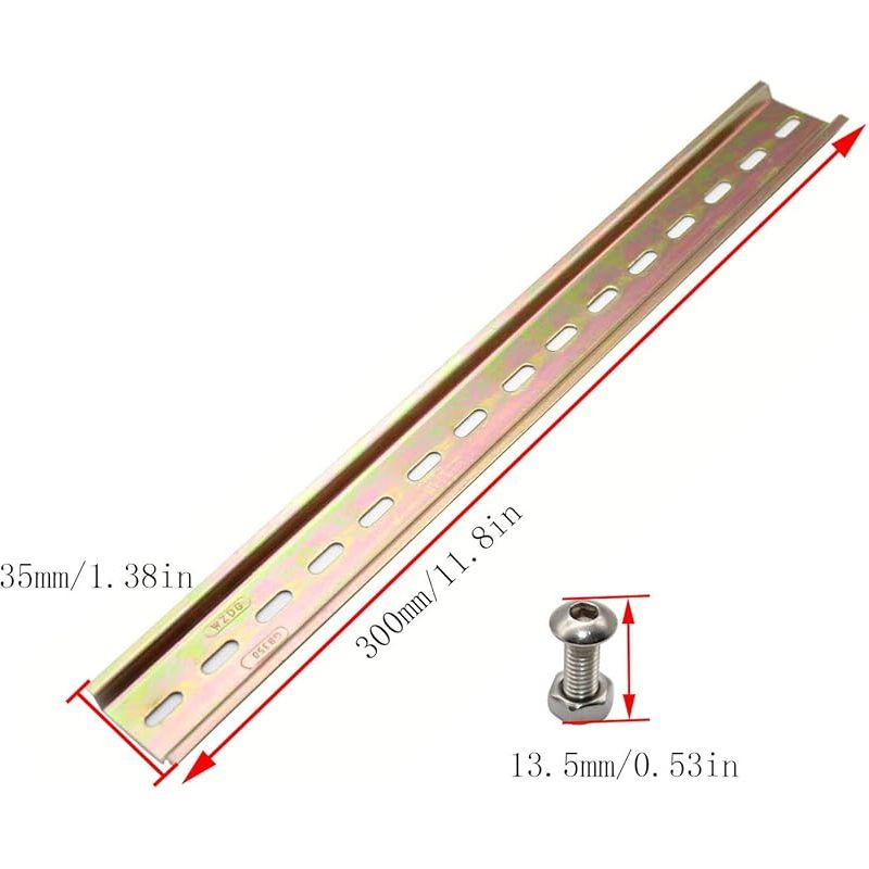 Set Mit 2 Din-schienen, 300 Mm Metall, 35 Mm Nut-din-schiene, U-nut-montageschiene Für Leistungsschalter Und Schaltschränke