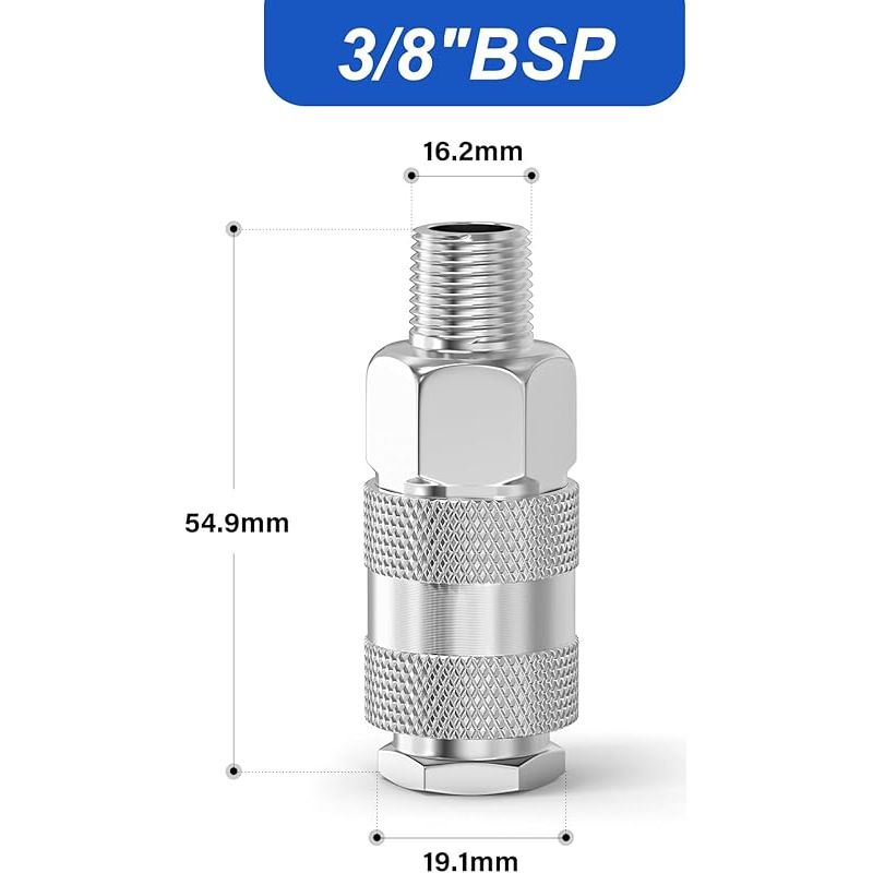 2-teiliges 3/8"-bsp-außengewinde-schlauchverschraubungsset, Schnellkupplung Für Druckluftleitungen In Der Industrie, Reparaturset Für Kompressorschläuche