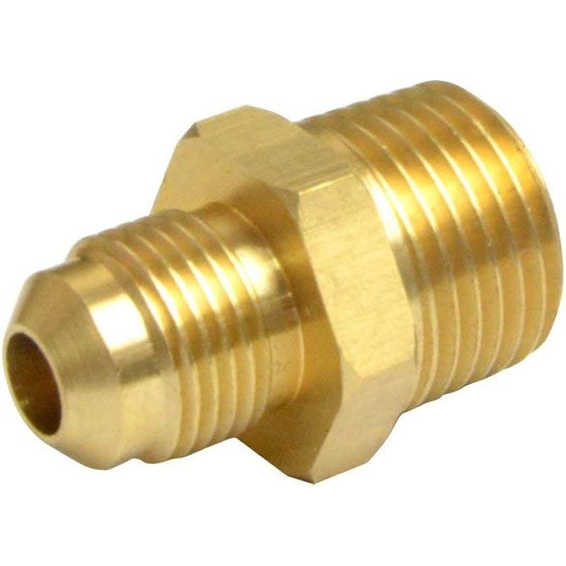 Satz Mit 2 Messing-kompressionsschlauchverschraubungen - Gasadapter-halbkupplung - Bördelanschluss 3/8" X 1/2" Außengewinde (1 X 1,3 Cm)