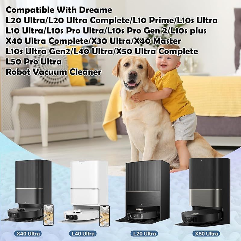 Set Mit 8 Wischmopp-pads Für Dreame L10s Ultra Gen 3/gen 2/l10/l20/x40/x50/l40/ae/l50/l50s/l40s Pro Ultra/complete, Mova E30/e40/p50/v50 Ultra Staubsauger, Wiederverwendbares Und Waschbares Ersatztuch