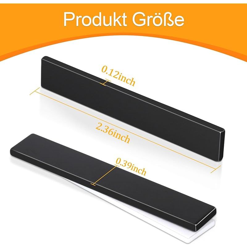 12 Extra Starke, Große Neodym-magnete, 60 X 10 X 3 Mm, Schwarze Rechteckige Magnete Mit Doppelseitigem Klebeband, Leistungsstarke Magnete Für Magnettafeln, Kühlschränke, Seltenerdmagnete