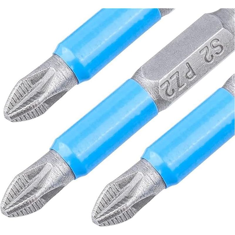 Pozidriv Pz2 Packung Mit 10 Magnetischen Pozidriv-schraubendreherbits, 1/4", 50 Mm Lang, S2-stahl, Für Akkuschrauber