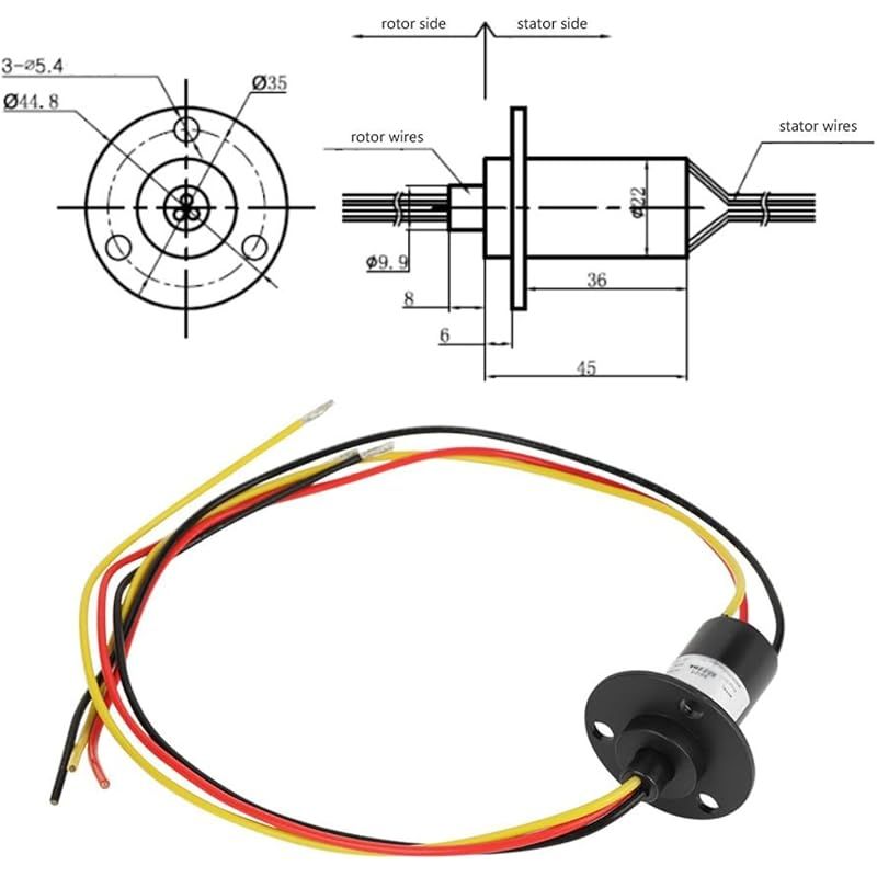 Rotierender Elektrischer Kollektor, 3-draht-windkraftanlagenkollektor 15a 0-600v 250 U/min Für Windkraftanlagen