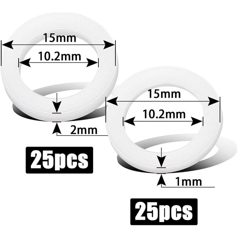 Packung Mit 50 Kunststoff-türscharnierscheiben – 10,2 Mm X 15 Mm – Flaches Nylonscharnier Für Außentore – 1 Mm (25 Stück) Und 2 Mm (weiß)