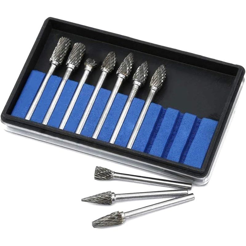 Dremel 10-teiliges Hartmetall-fräserset Mit 3-mm-schaft Zum Schnitzen, Gravieren Und Bohren Von Holz, Metall Und Stein