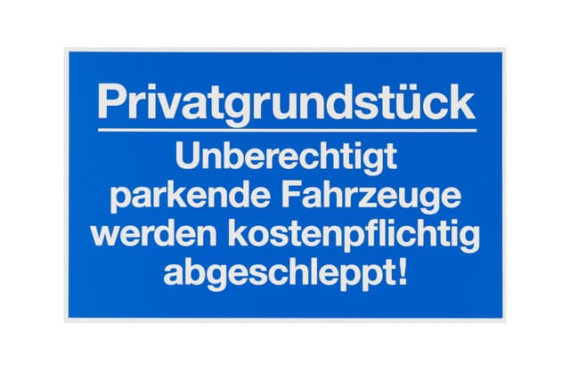 Conmetall Hinweisschild Privatgrundstück Unberechtigt parkende Fahrzeuge 40 x 25 cm