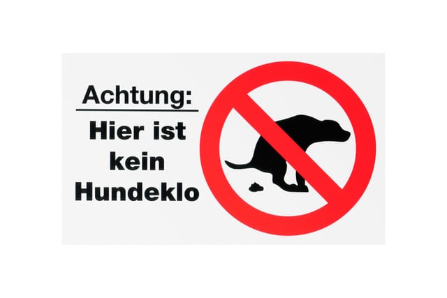 Conmetall Hinweisschild Achtung Hier ist kein Hundeklo 25 x 15 cm