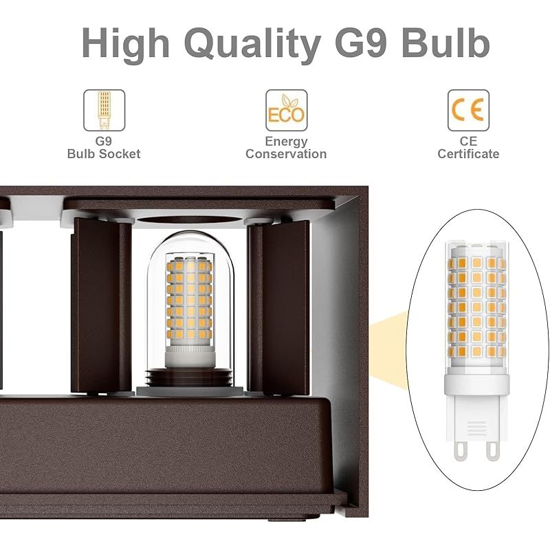 Wandleuchte Für Den Innen- Und Außenbereich Ip54 Mit Einstellbarem Abstrahlwinkel, Warmweißes 3000k-licht, Nach Oben/unten Gerichtetes Außenlichtdesign (bronze)