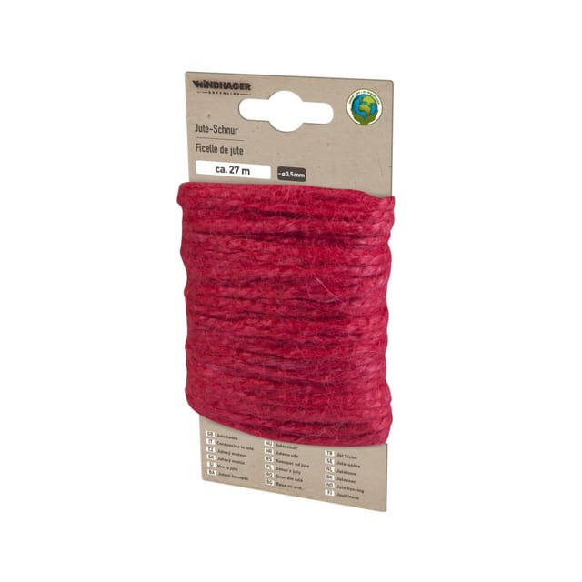 Windhager Jute-Schnur 27 m, rot Schutzvlies