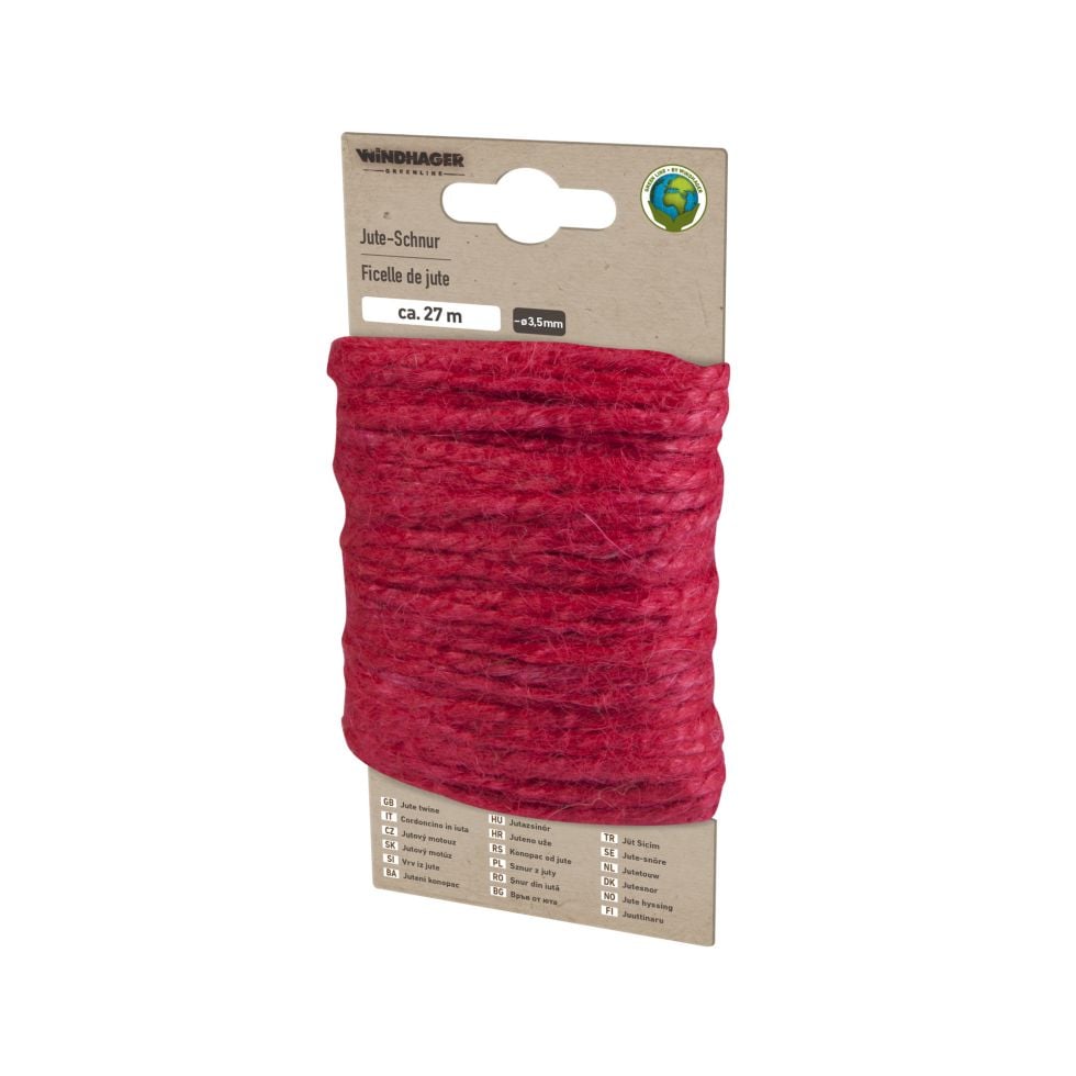 Windhager Jute-Schnur 27 m, rot Schutzvlies Bild 2