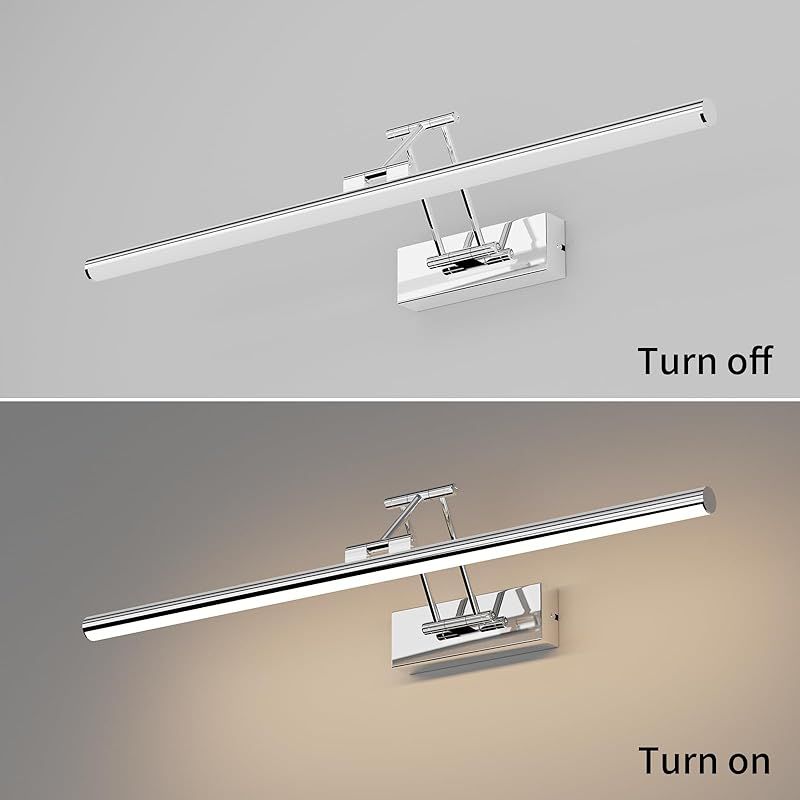 Led-badezimmerspiegelleuchte 60 Cm, 20 W, 1500 Lm, Drehbar, Schutzart Ip44, Aluminium-wandleuchte, Naturweiß (4000 K), Chrom