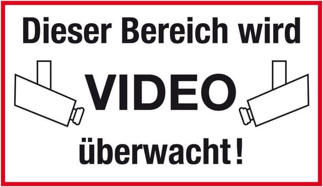 Conmetall Hinweisschild Dieser Bereich wird Video überwacht 25 x 15 cm