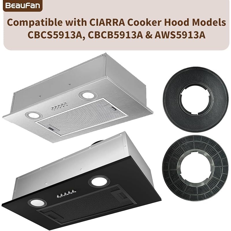 4er-pack Aktivkohlefilter Cbcf005, Kompatibel Mit Den Integrierten Dunstabzugshauben Ciarra Cbcb5913a Und Cbcs5913a.