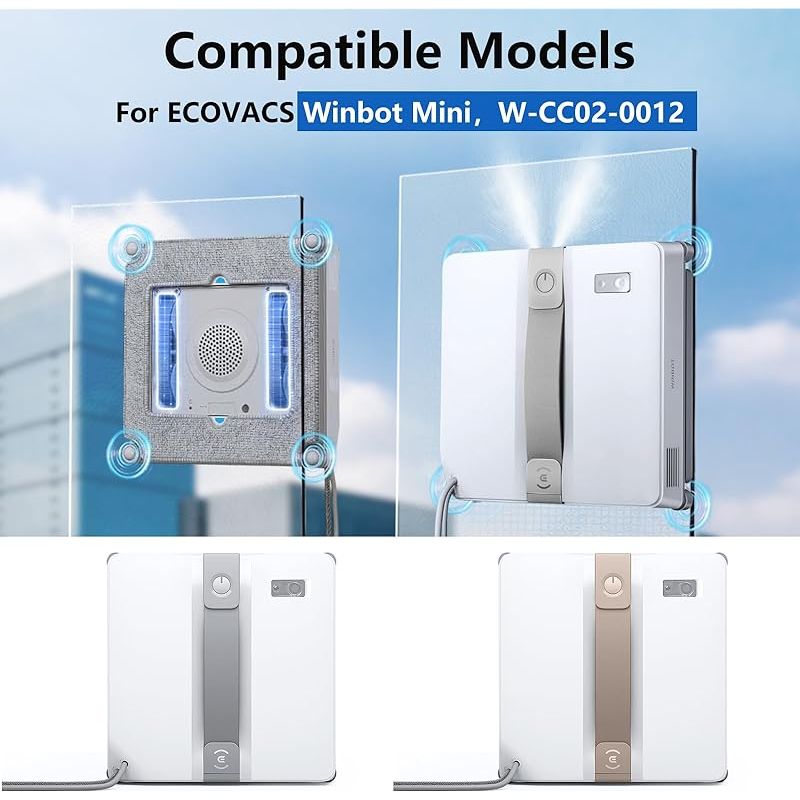 Reinigungstücher Für Den Ecovacs Winbot Mini W-cc02-0012 Fenstersaugroboter, Waschbar Und Wiederverwendbar, 8er-packung