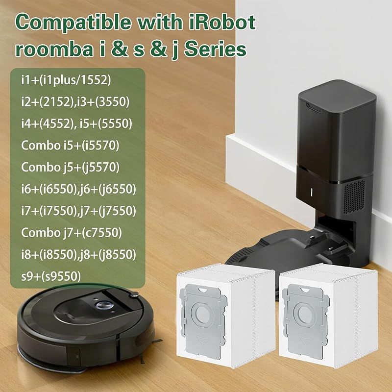 Konvolut Mit 12 Staubsaugerbeuteln Für Irobot Roomba I7, I7+, I8, I8+, I3, I3+, I4, I4+, I6, I6+, S9, 105, 705 Clean Base, I/s/j Combo Essential Series Zubehör