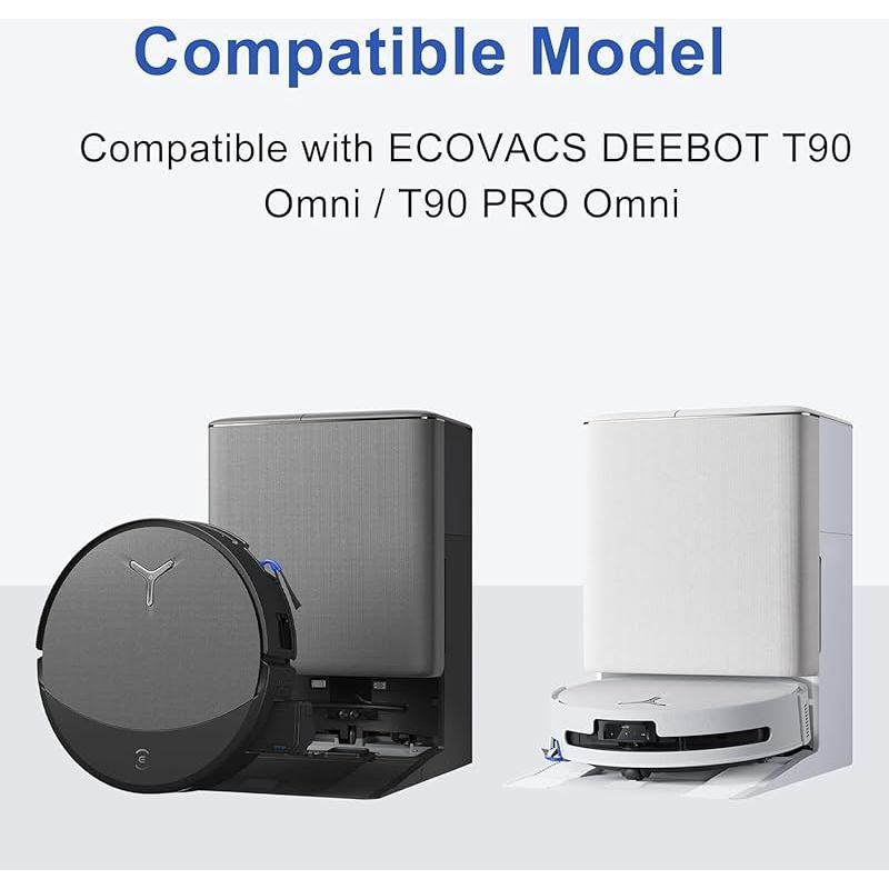 21-teiliges Zubehörset Für Den Ecovacs Deebot T90 Pro Omni / T90 Staubsauger: 1 Hauptbürste, 2 Wischwalzen, 6 Hepa-filter, 4 Staubbeutel, 6 Seitenbürsten, 2 Düsen