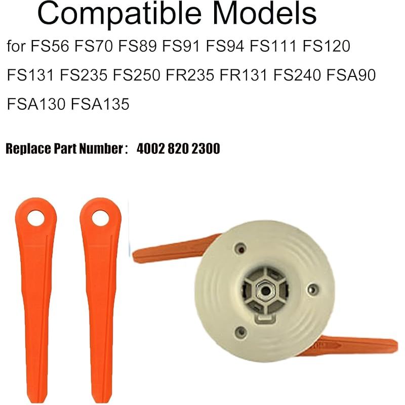 Ersatzschneidkopf 28-2 Mit 2 Ersatzmessern Für Stihl Fs56, Fs70, Fs89, Fs91, Fs94, Fs111, Fs120, Fs131, Fs235, Fs250, Fr235, Fr131, Fs240, Fsa90, Fsa130, Fsa130, Fsa130, Fsa130, 135. Ersetzt Teilenumm