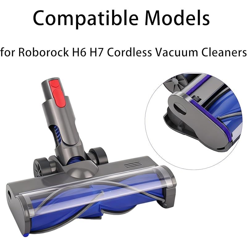 Staubsaugerkopf Für Roborock H6 H7 Akku-staubsauger Mit Led-licht, Verstellbarer Direktantriebs-reinigungskopf, Zubehör Für Hartböden Und Kurzflorteppiche