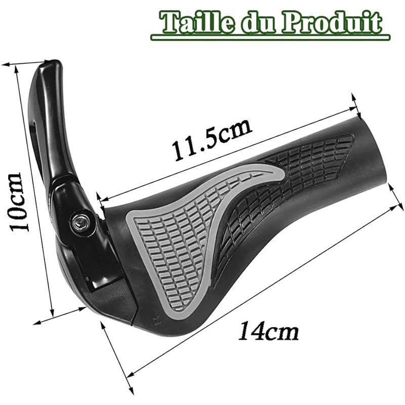 Ergonomische Fahrradlenkergriffe, 1 Paar Rutschfeste Mountainbike-griffe Aus Gummi Und Aluminium, Cornet-griffe Für Fahrräder, Mountainbikes, Fahrräder