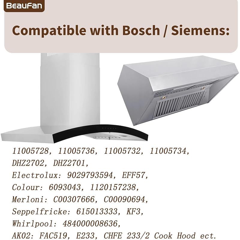 Packung Mit 4 Aktivkohlefiltern, Kompatibel Mit Bosch-modellen 11005728, 11005736, 11005732 Und Dhz2701 Sowie Mit Whirlpool-modellen 484000008636 Und 482000092307 Und Aeg 9029793594.