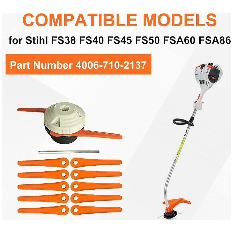 Polycut 6-2 Freischneiderkopf (4006-710-2137) Mit 10 Klingen Und Befestigungsstange, Kompatibel Mit Den Stihl Modellen Fs38, Fs40, Fs45, Fs50, Fsa60 Und Fsa86, Doppelklingen-schneidsystem Zum Entkalke