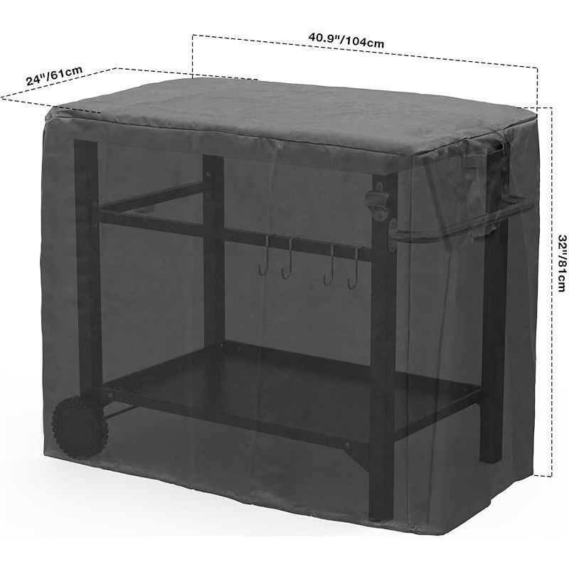 104 X 61 X 81 Cm Plancha-wagenabdeckung Für Den Außenbereich – Schutzplane Für Grills – 600d Oxford-gewebe – Wasserdicht – Uv-beständig – Mit Kordelzug – Grillzubehör