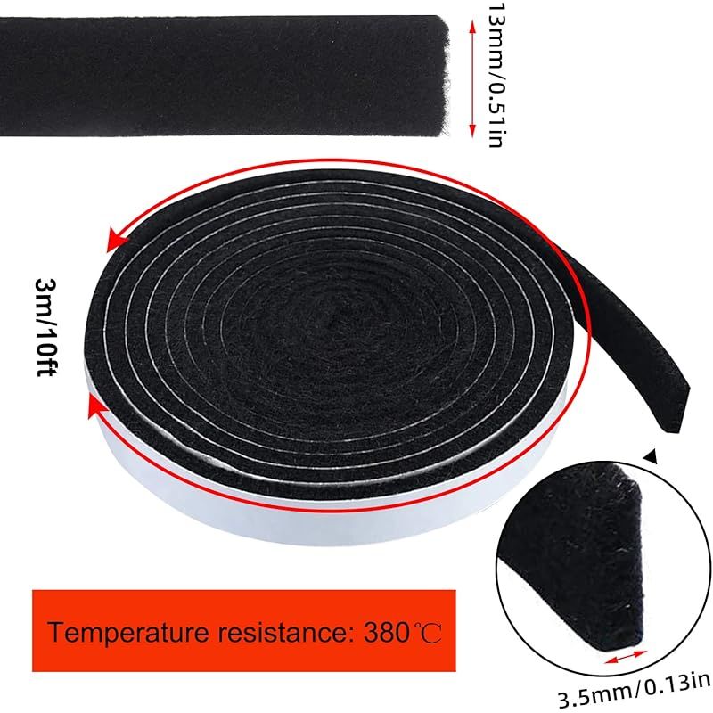 Set Aus 2 1/2" X 1/8" 3 M (10 Ft) Hochtemperaturbeständigen Und Feuerfesten Dichtungen Für Grills Und Räucheröfen.